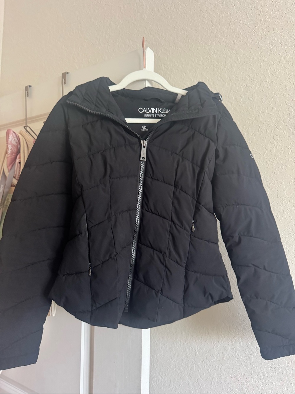 Calvin Klein Black Quilted Hooded Puffer Jacket